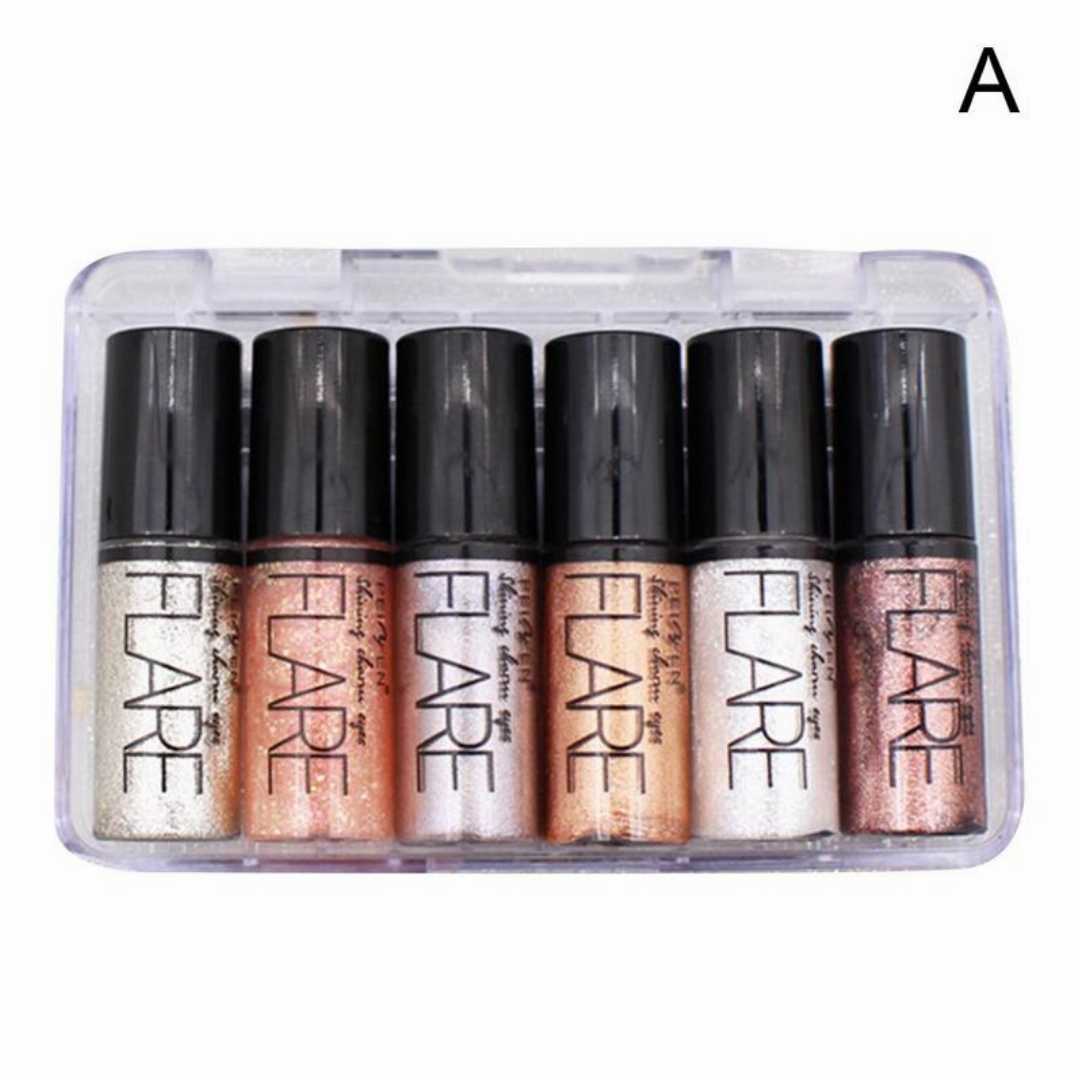 6,Colors,Glitter,Diamond,Liquid,Eyeshadow,Set,